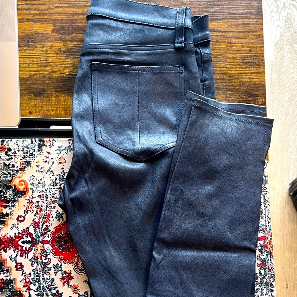 Rag & Bone size 26 high waisted navy leather pants